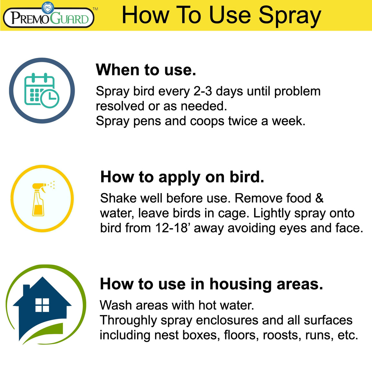 Poultry Spray 128 oz | Plant Based, Natural, Non-Toxic | Premo Guard