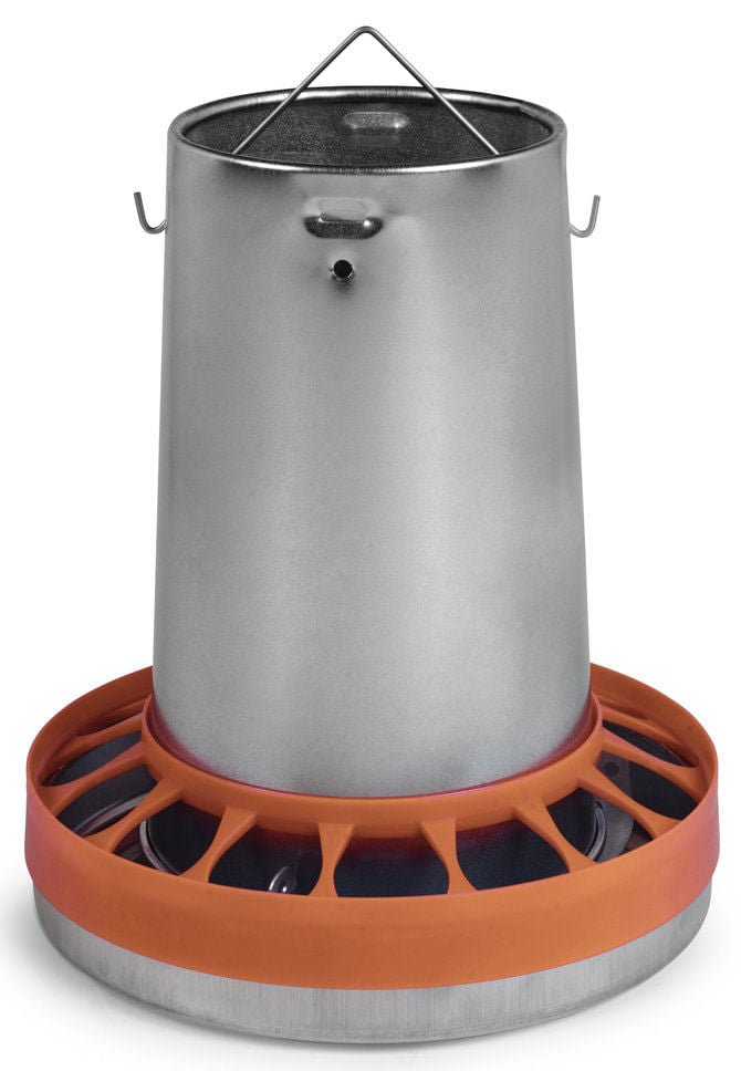 Hanging Galvanized Metal Chicken Feeder & Accessories - Low-Waste Feed