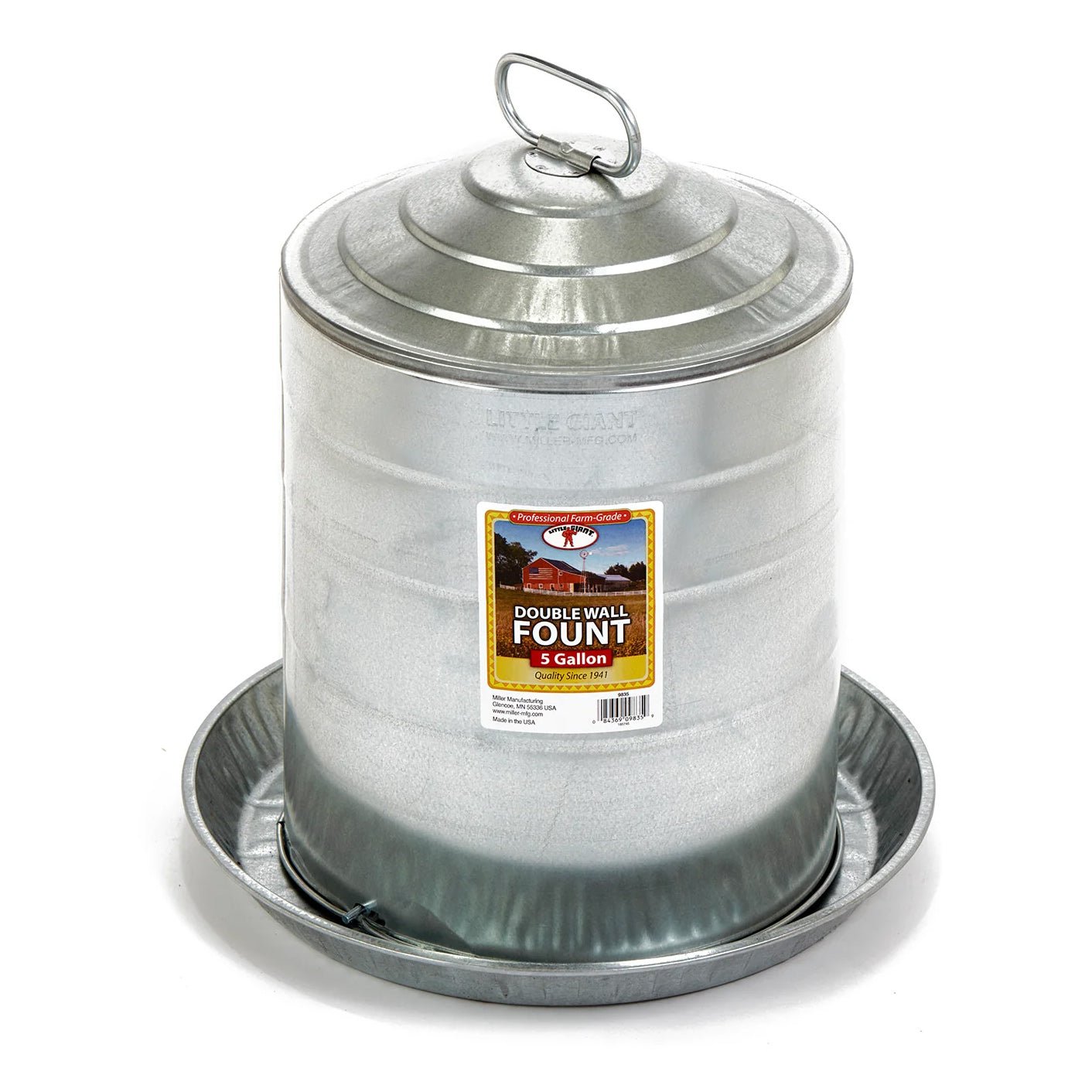 Little Giant Double Wall Fountain Poultry & Chicken Waterer - Clean, R